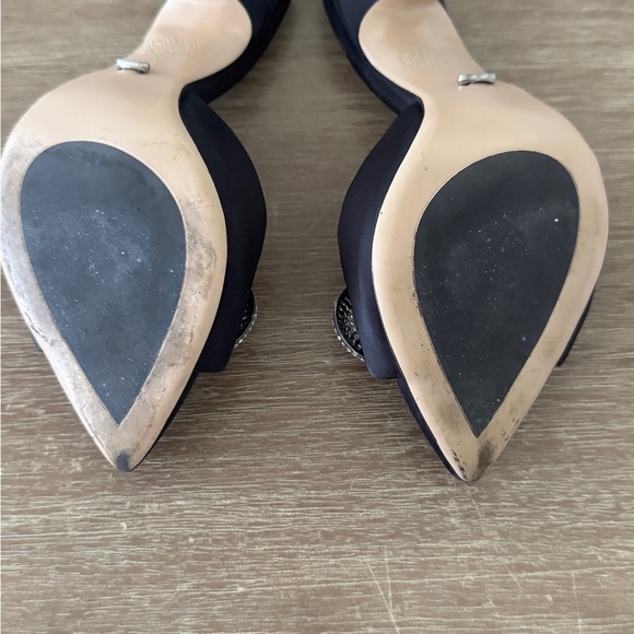 Tony Bianco Montana Mule Black Satin Open Pointed Toe Crystal Bow size 5 - Picture 6 of 8